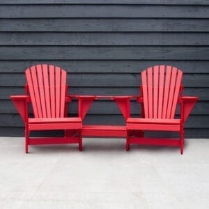Double Chair Rounded Red