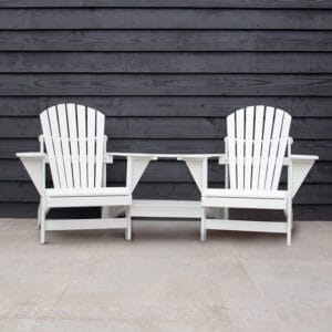 Double Chair Rounded White